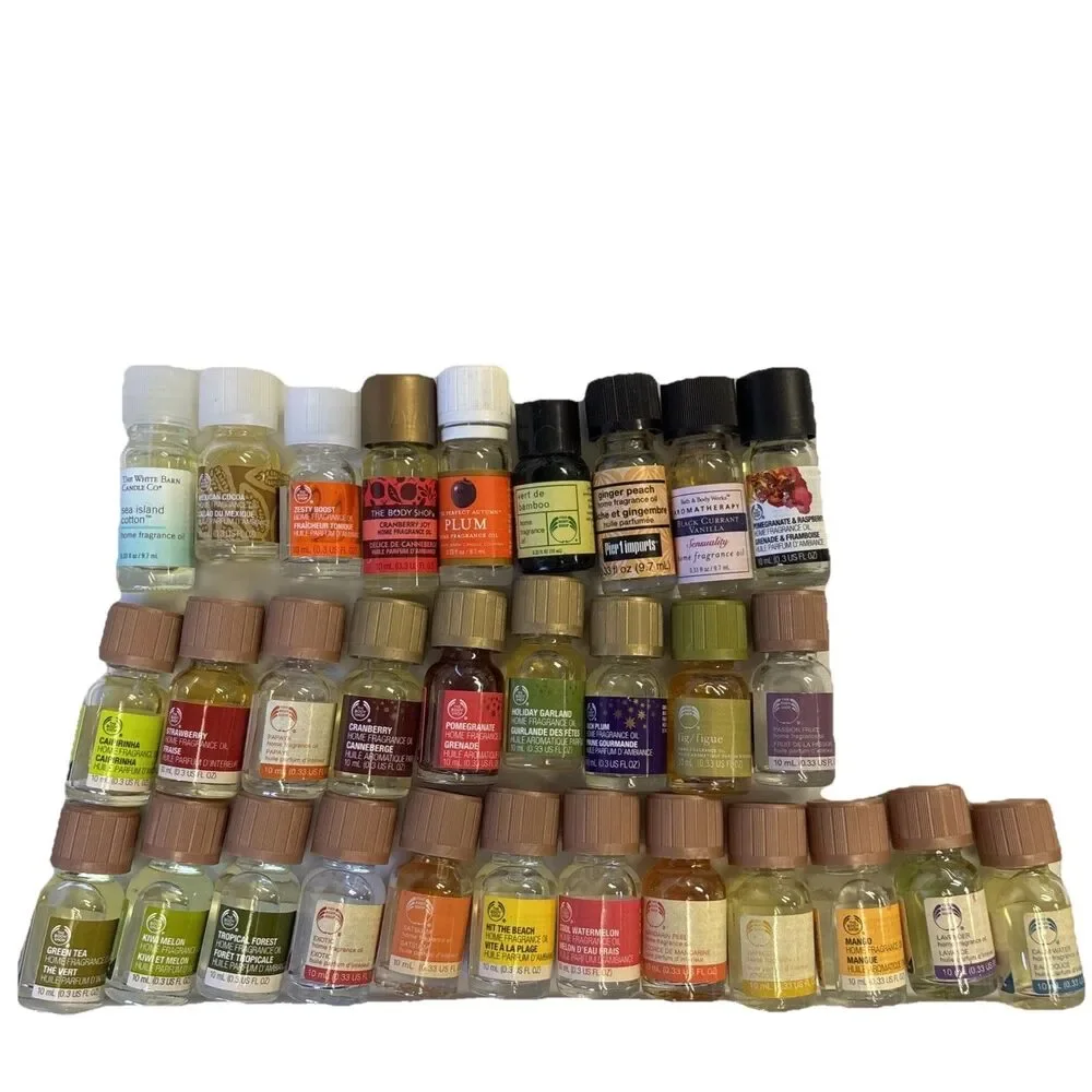 Large Lot of The Body Shop Bath & Body Pier 1 White Barn Home Fragrance Oils 30